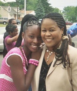 My hair in braids at my niece's middle school graduation My hair in braids